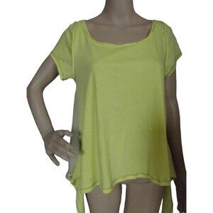 Leifnotes T-shirt Blouse Womens Small Yellow Gossamer Top ties Anthropologie